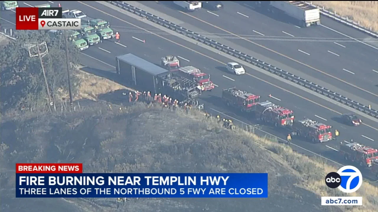 Evacuation warning lifted after Castaic fire shuts down some 5 Freeway lanes