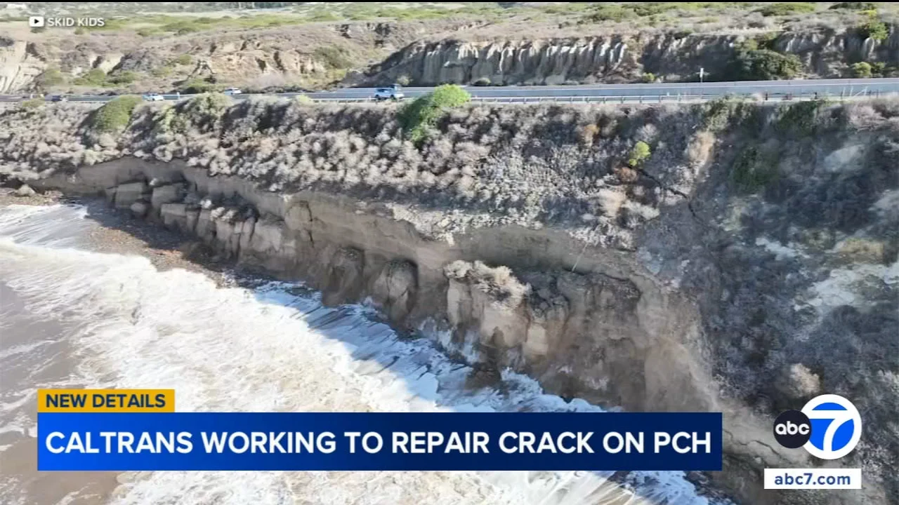 Caltrans working to fix massive crack along PCH near Laguna Beach
