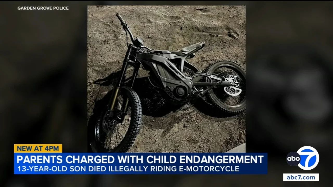 Orange County parents of teen killed while riding e-motorcycle charged with child endangerment