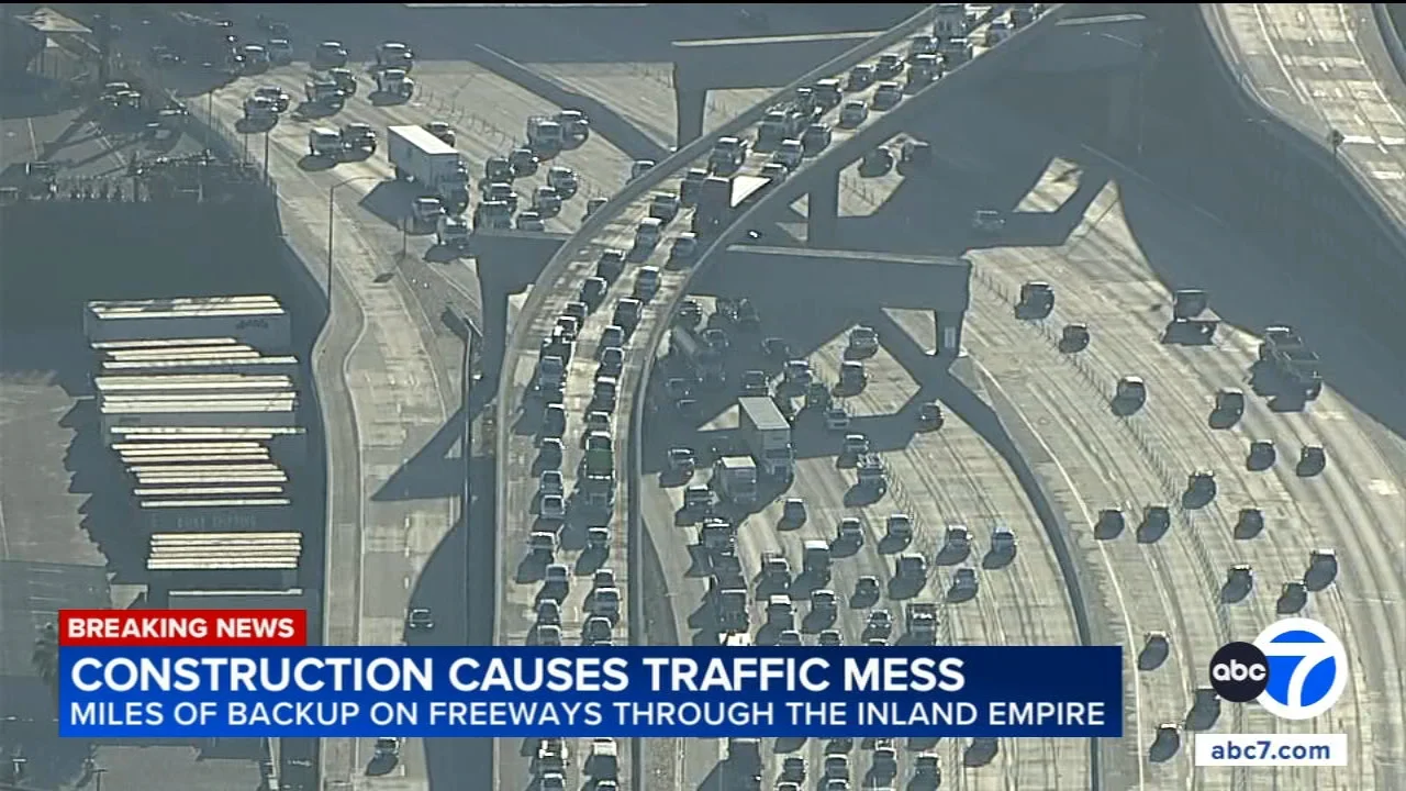 Construction project creates massive backup on 91 Freeway in Corona; commuters faced 3-hour delays