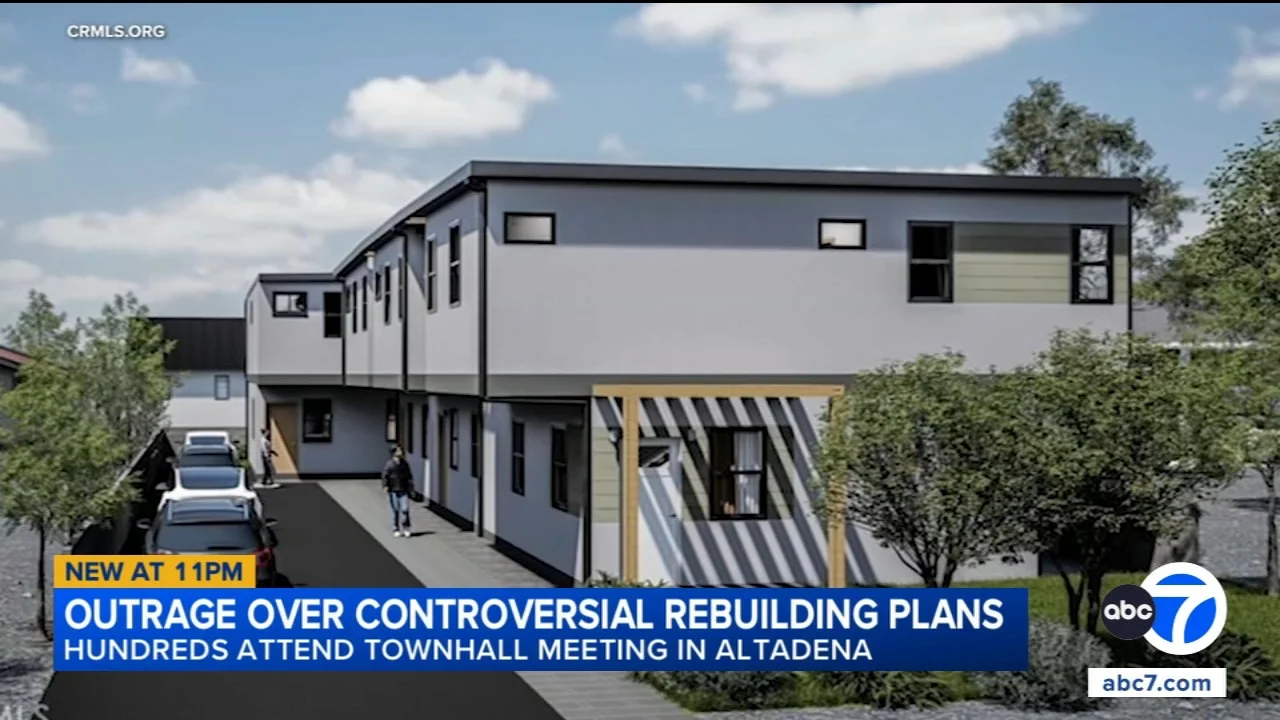 Eaton Fire zone rebuilding plans prompt outrage; hundreds pack Altadena town hall meeting