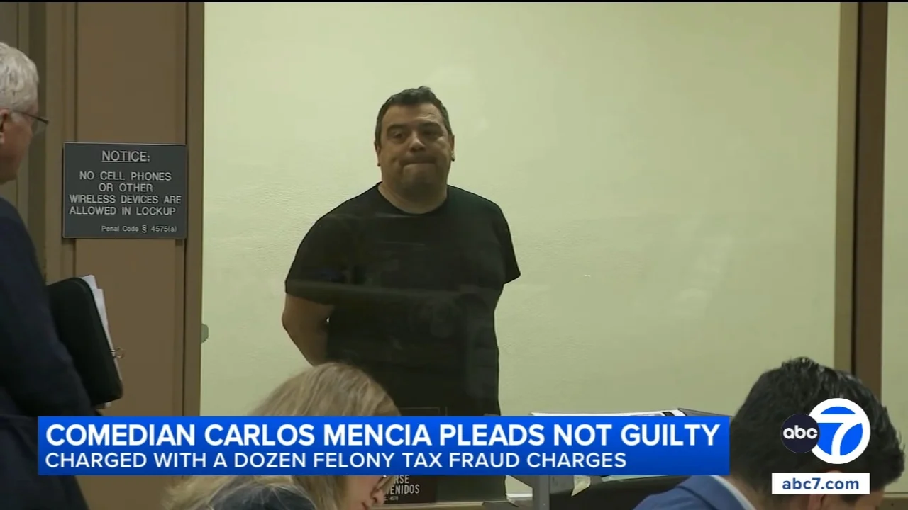 Comedian Carlos Mencia pleads not guilty to 12 felony tax-related counts