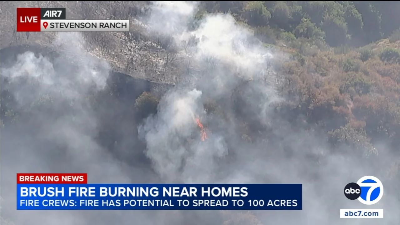 Evacuation order lifted after brush fire threatens homes in Stevenson Ranch