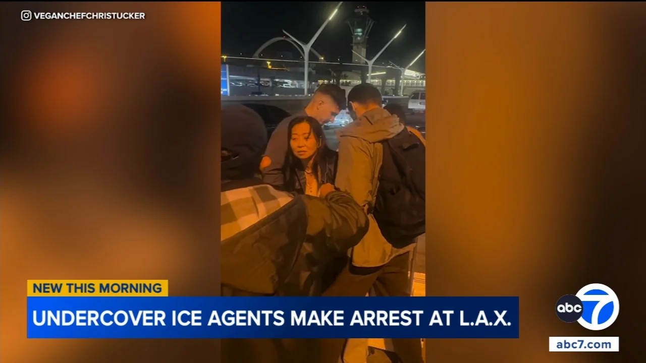 ICE at LAX: Undercover federal agents arrest woman at Los Angeles International Airport, video shows