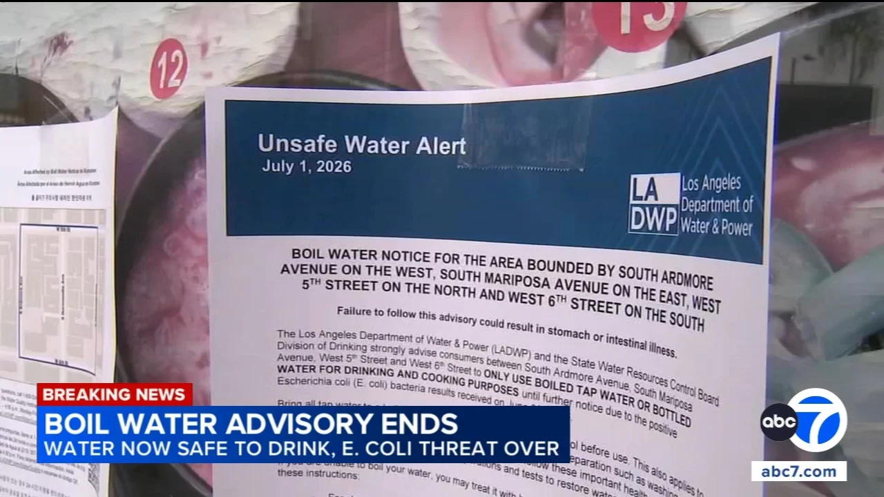 Boil-water notice ends for Koreatown after E. coli was detected in water supply samples