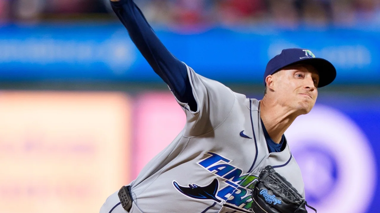 Tampa Bay starter Griffin Jax leaves after taking line drive off lower back