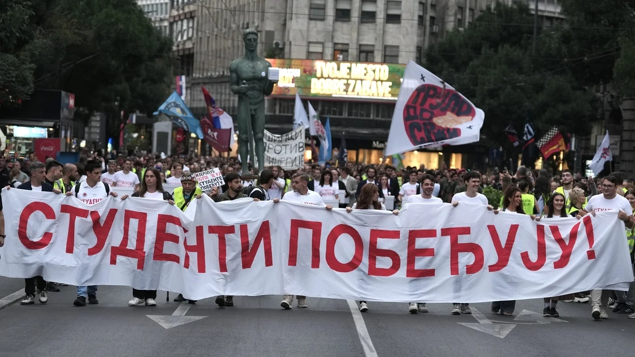 Serbia's protesting youth formally join race challenging Vucic before next month's election