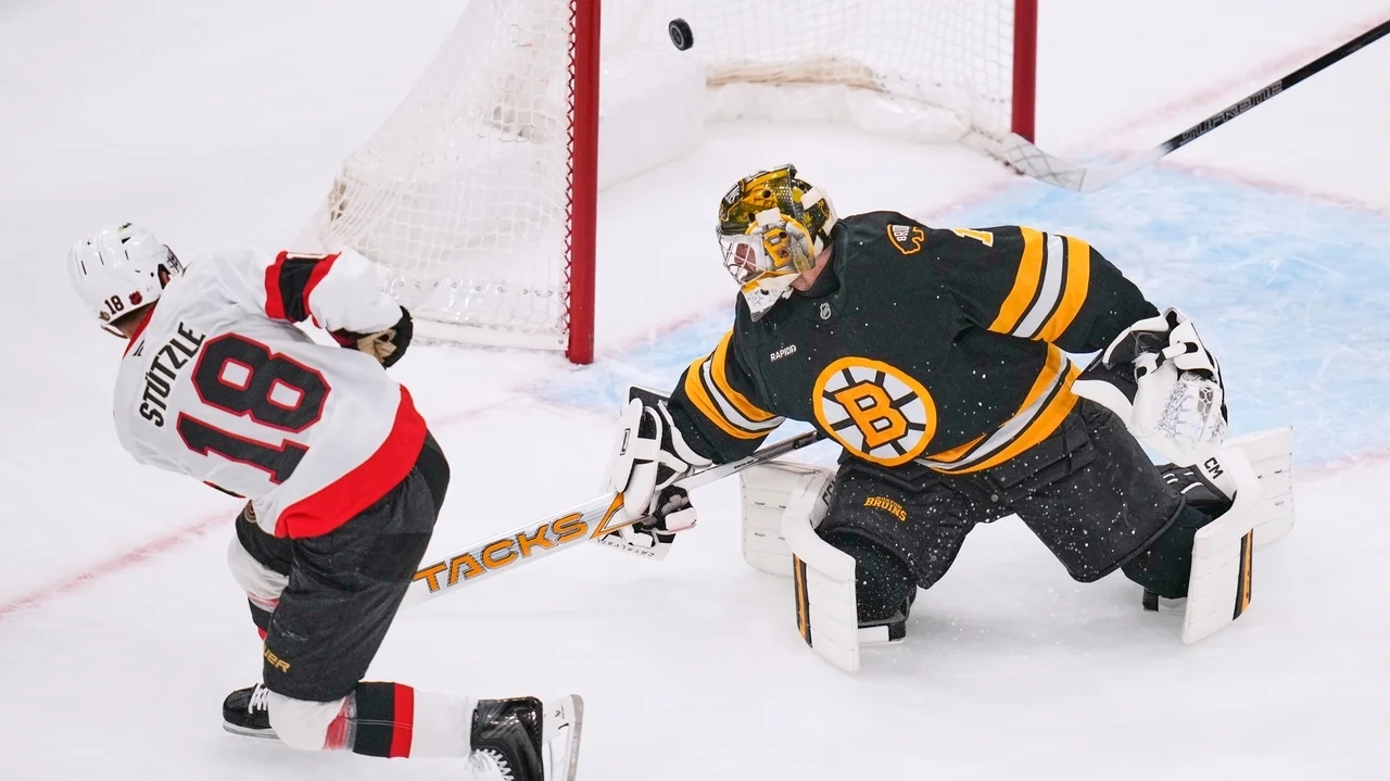 Stutzle's 3-point game, Ullmark and Ersson power Senators to a 4-1 win over Bruins