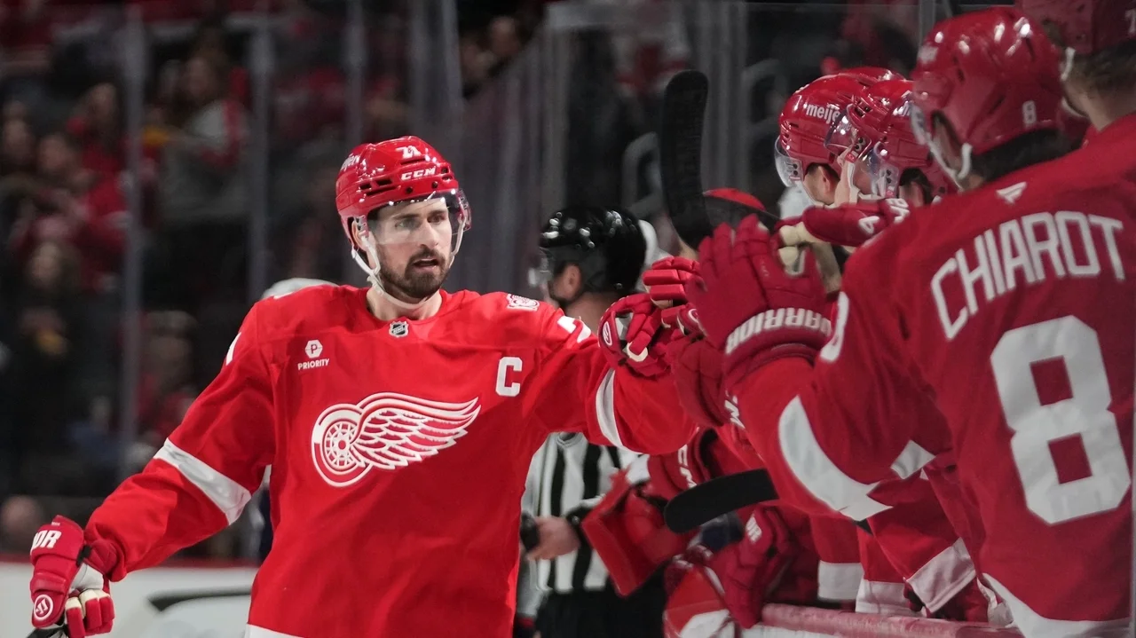 Dylan Larkin plays his first game for the Red Wings since asking for a trade