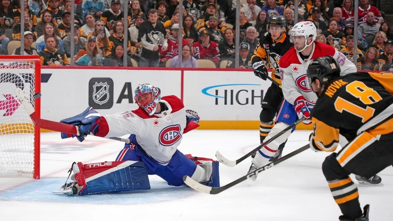 Novak scores 2 goals, including OT winner, to help the Penguins beat the Canadiens 6-5