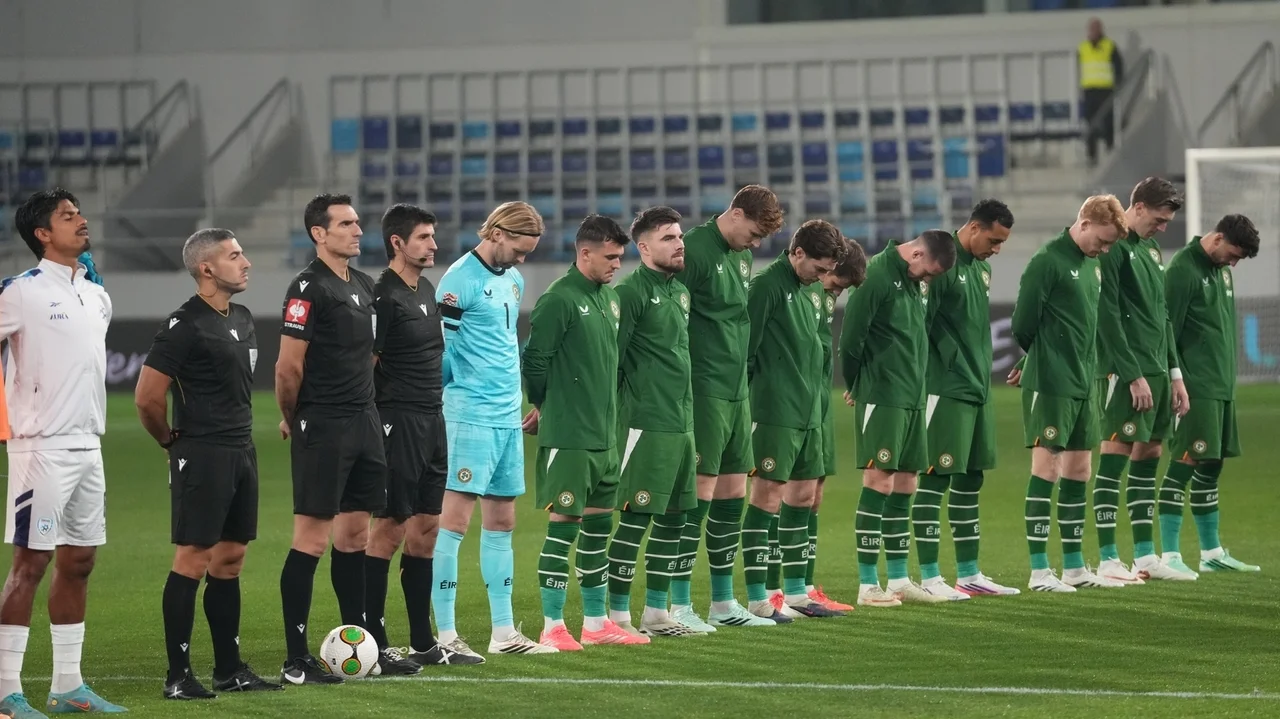 Ireland soccer players again wear black armbands and refuse handshakes with Israel team
