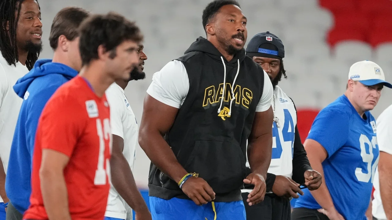 Sean McVay says Rams' season opener made it clear Myles Garrett needed knee surgery