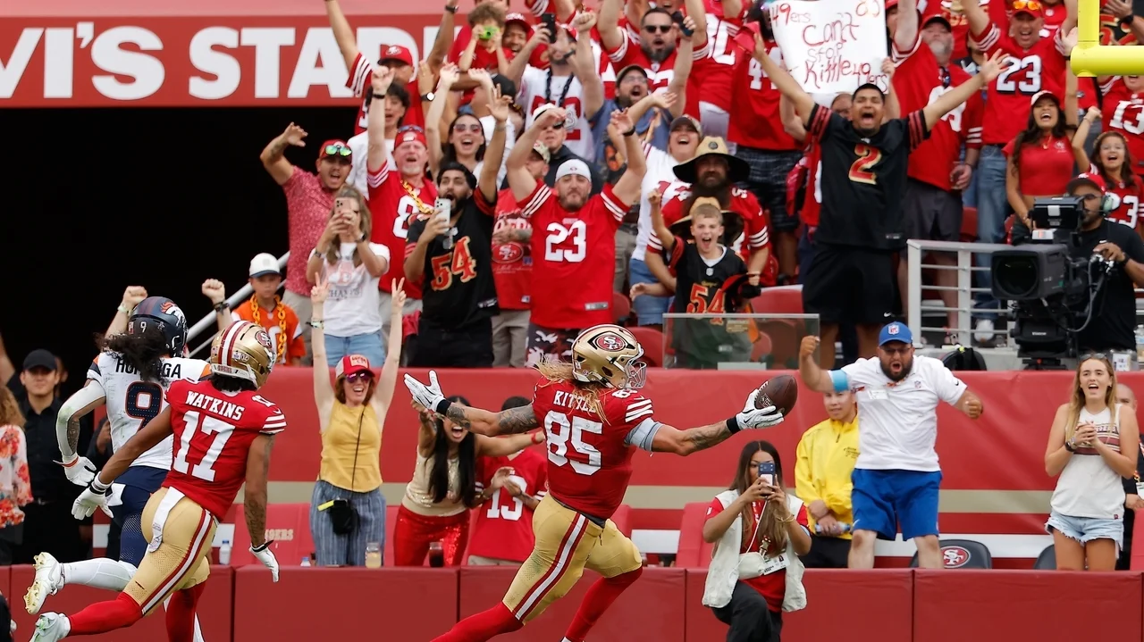 Brock Purdy throws 2 TD passes to lead the undefeated 49ers past the Broncos 24-14