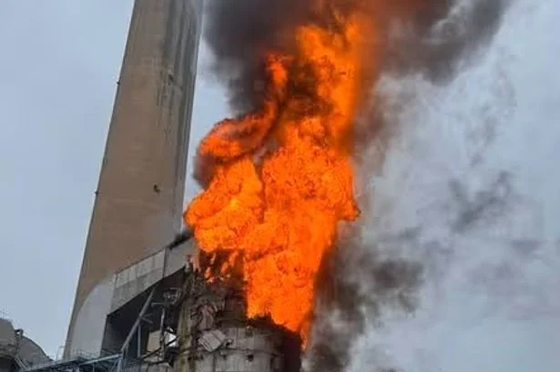 Fire breaks out at Fiddlers Ferry power station as huge plumes of smoke rise into sky