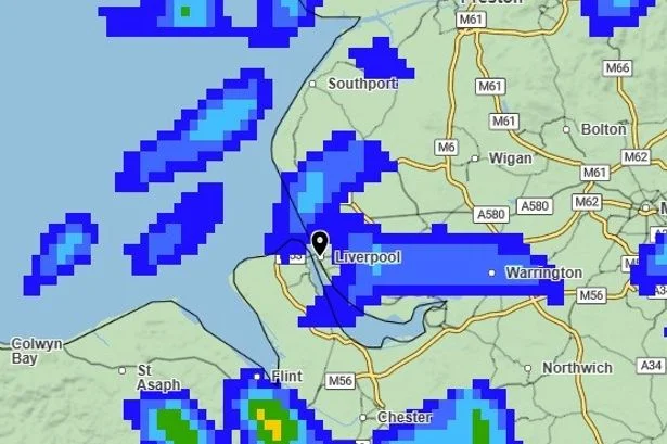 Wet, windy spells and colder weather as thousands of people due in Liverpool